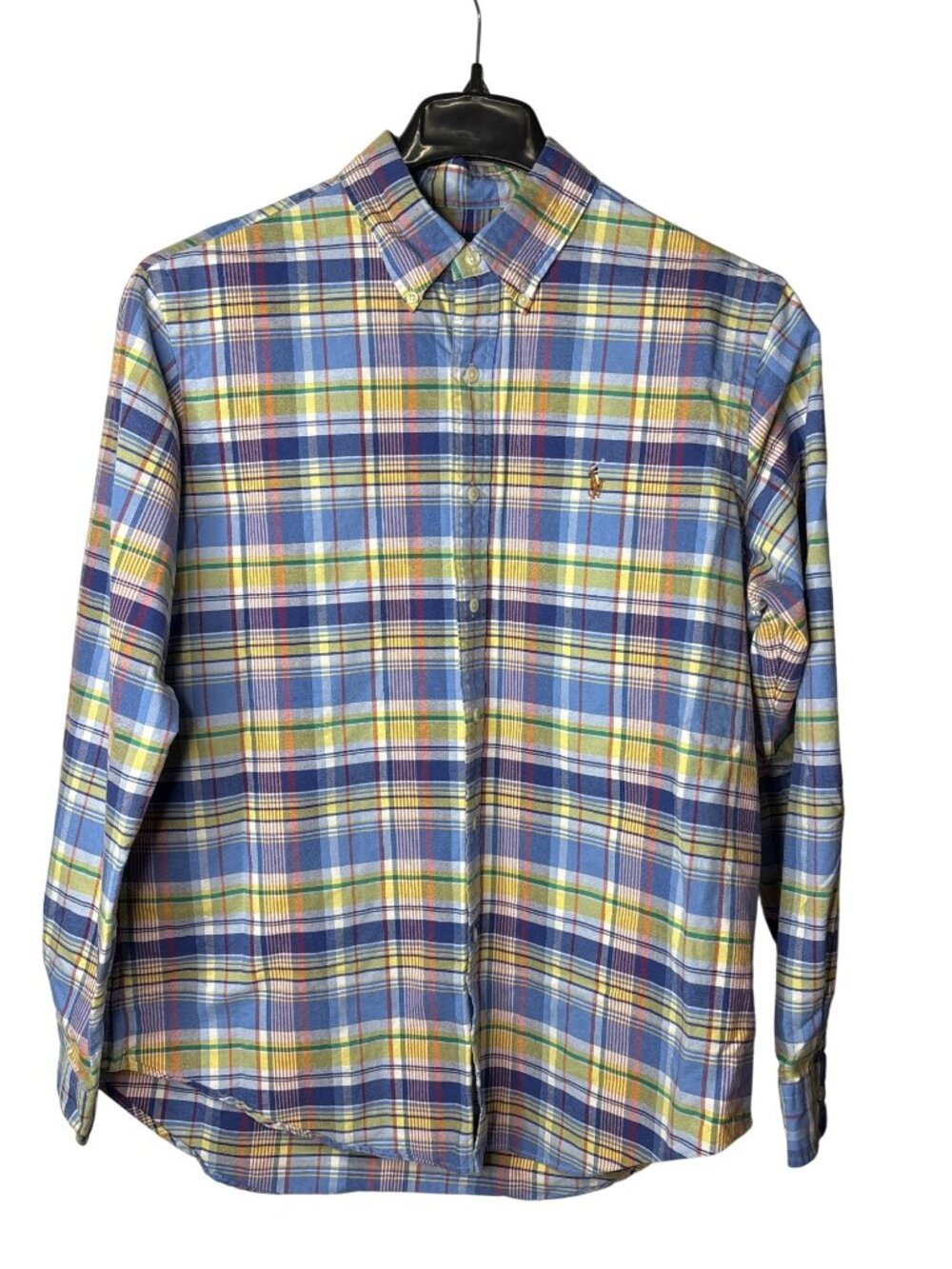 Ralph Lauren Mens Button Down Shirt Size L Plaid Colorful Pony